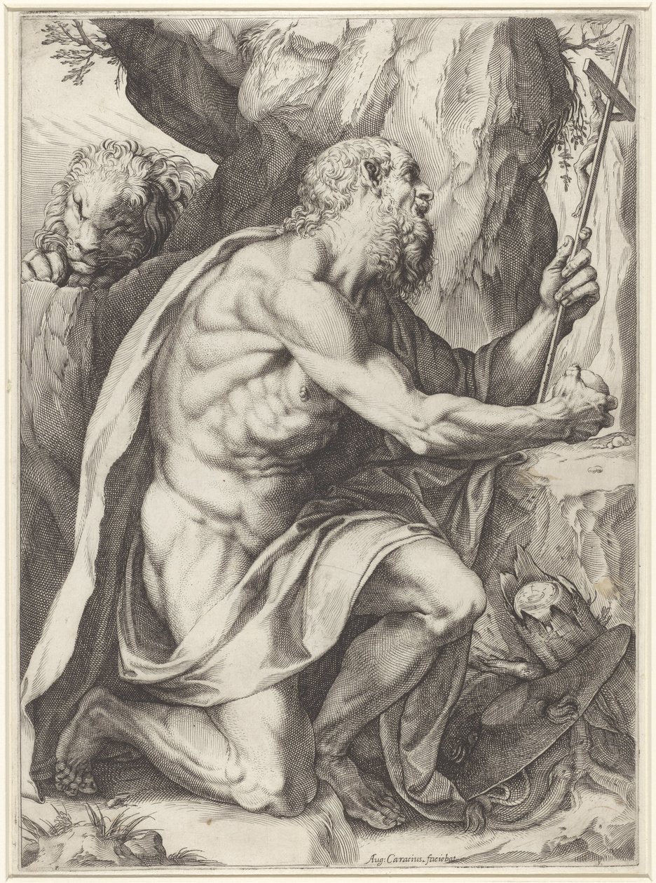 Sankt Jerome av Agostino Carracci
