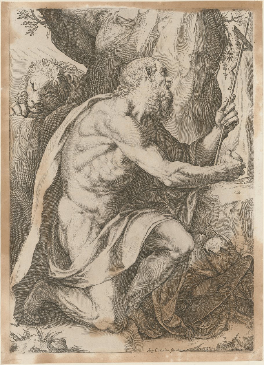 Sankt Hieronymus av Agostino Carracci
