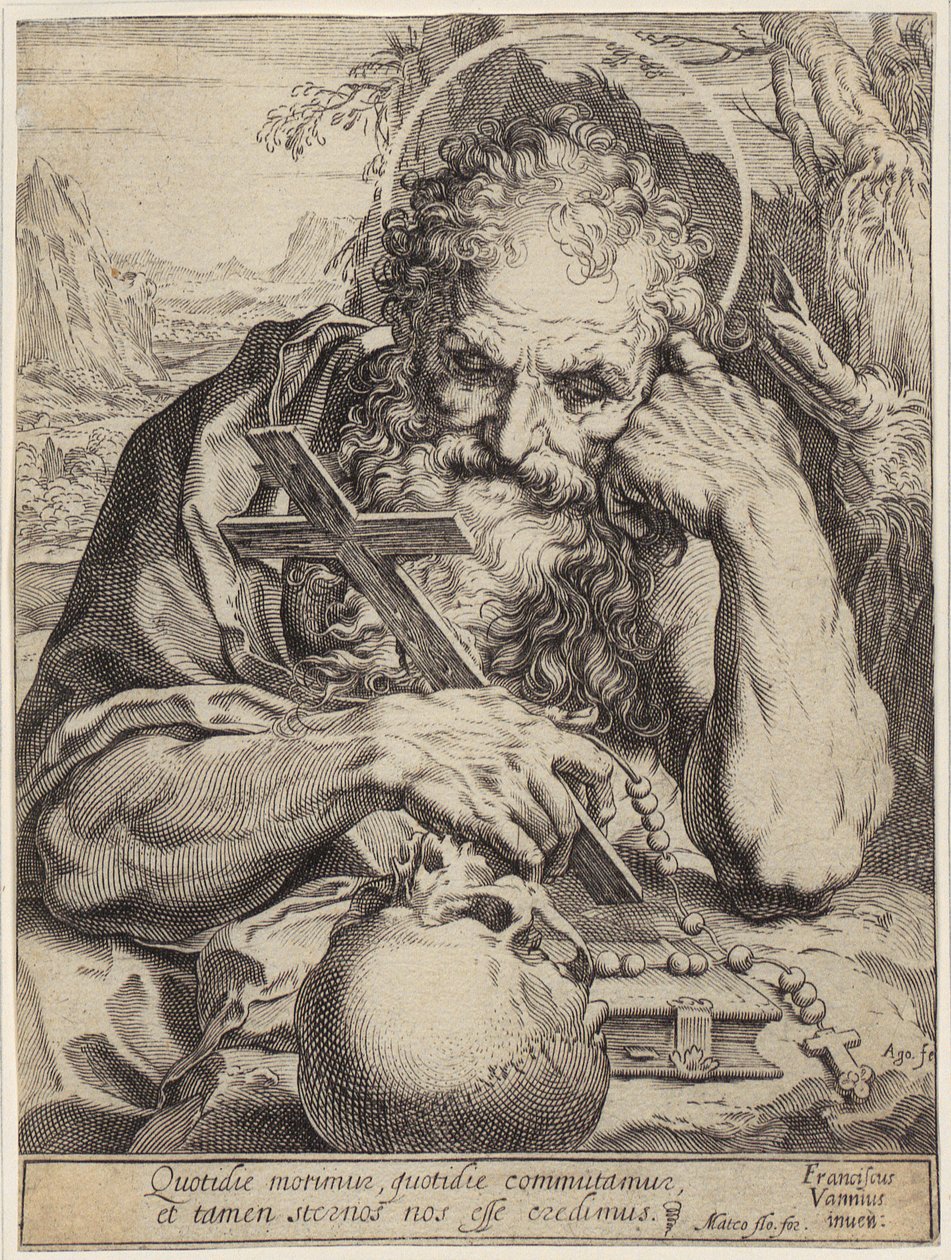 Sankt Hieronymus av Agostino Carracci