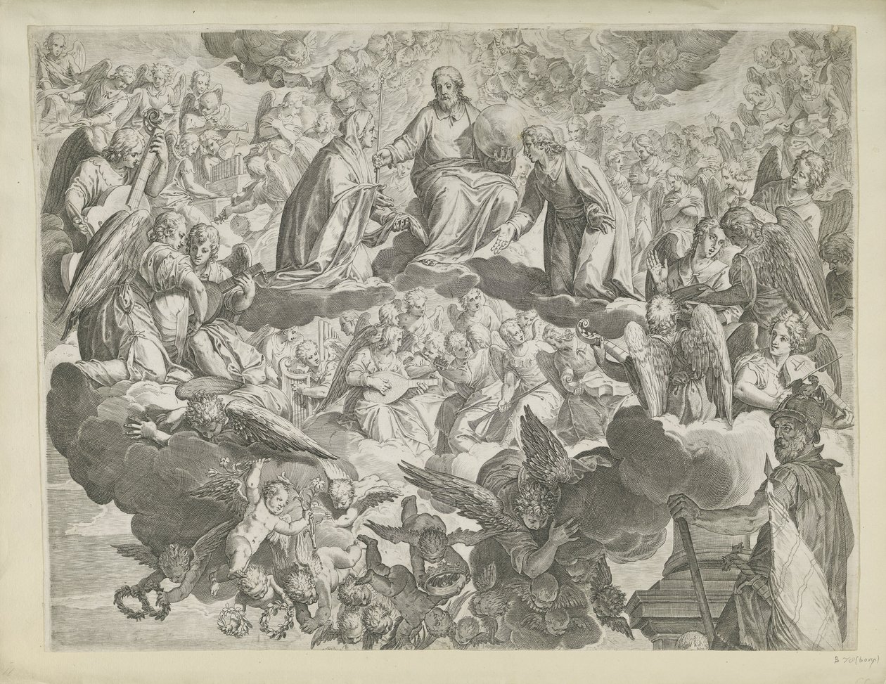 Sankta Justina av Paduas martyrskap (övre halvan) av Agostino Carracci