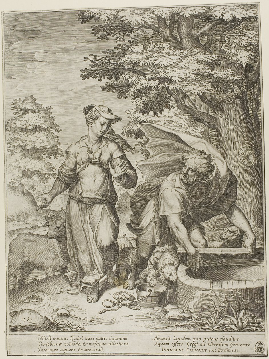 Jacob och Rachel av Agostino Carracci