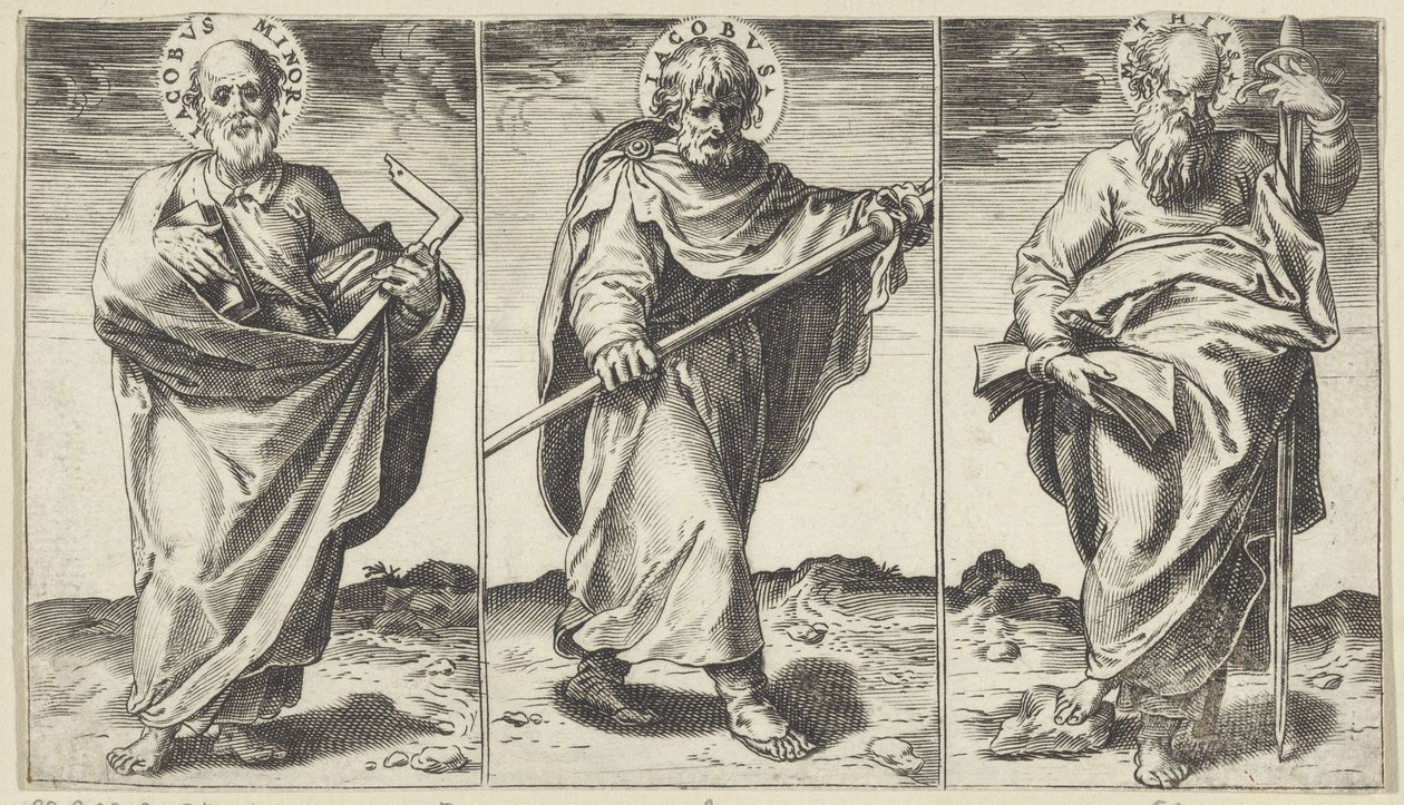 Jakob den mindre, Jakob den större och Mattias Kristus, Maria, Johannes döparen och apostlarna (serietitel) av Agostino Carracci