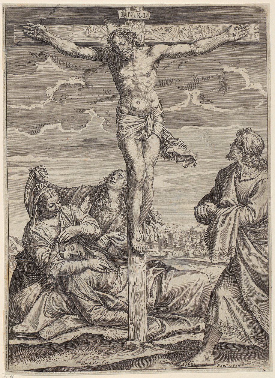 Korsfästelse av Agostino Carracci