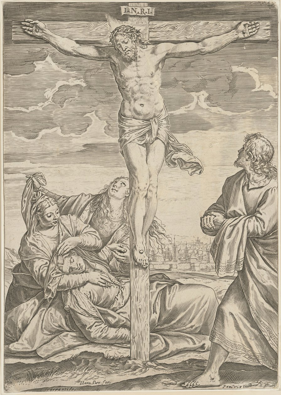 Korsfästelse av Agostino Carracci