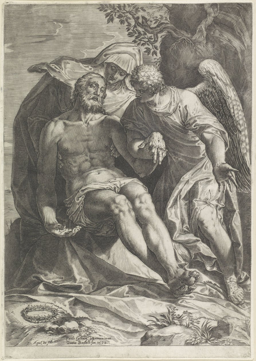 Maria med Kristi kropp (Pietà) av Agostino Carracci