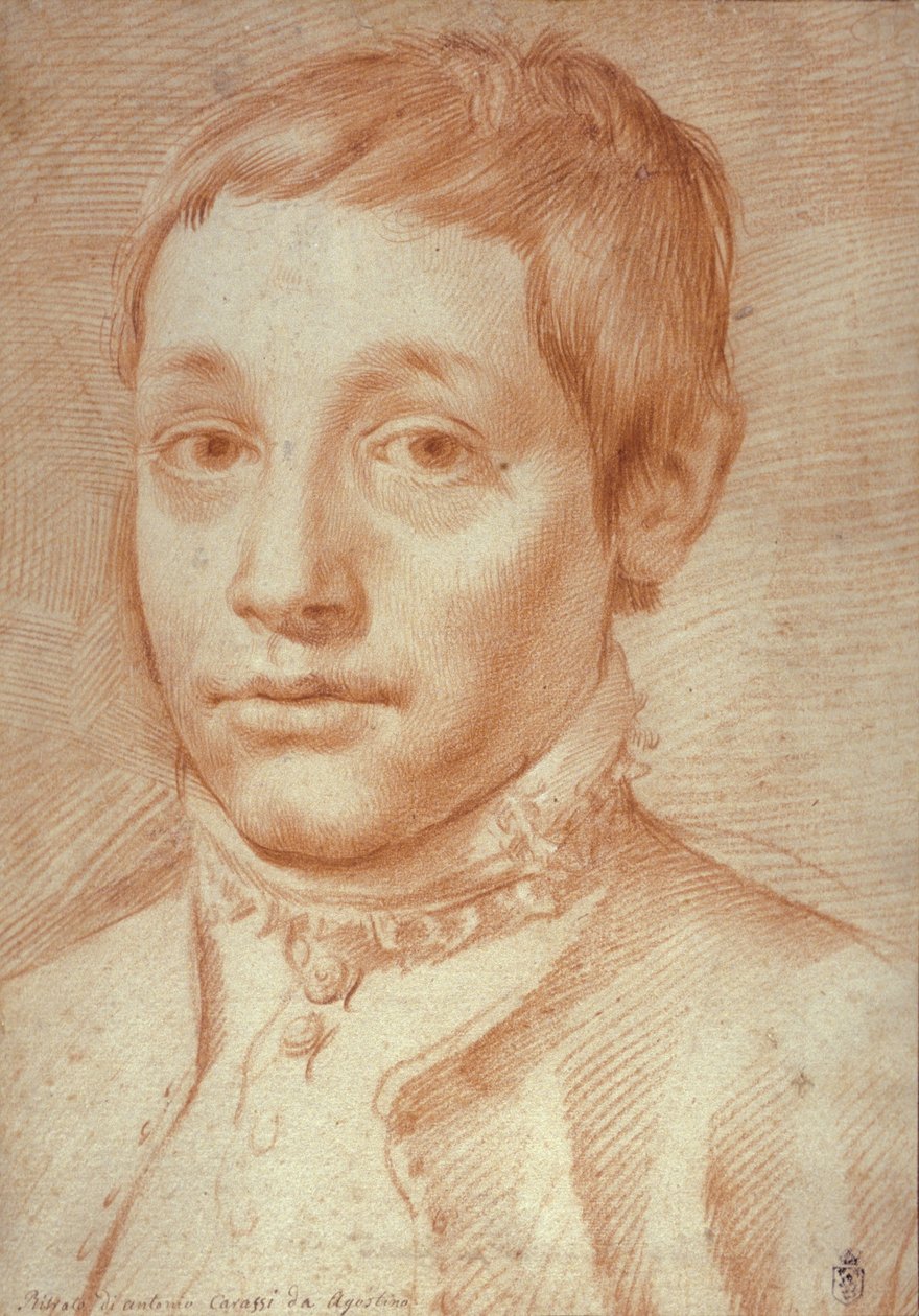 Porträtt av hans son, Antonio Carracci, 1592-95 av Agostino Carracci