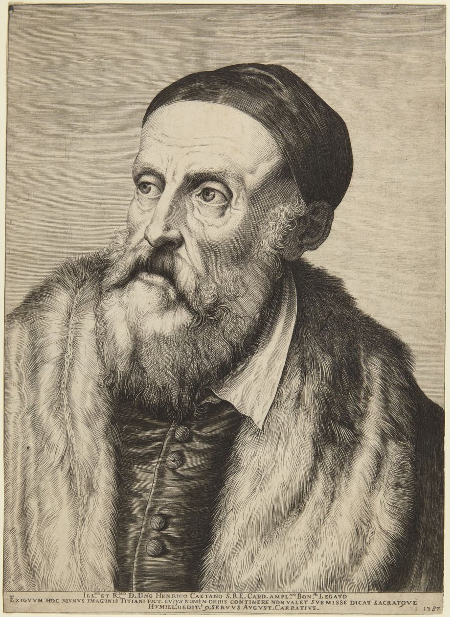 Tizian  (Bartsch 14 I; Calvesi/Casale 124) av Agostino Carracci