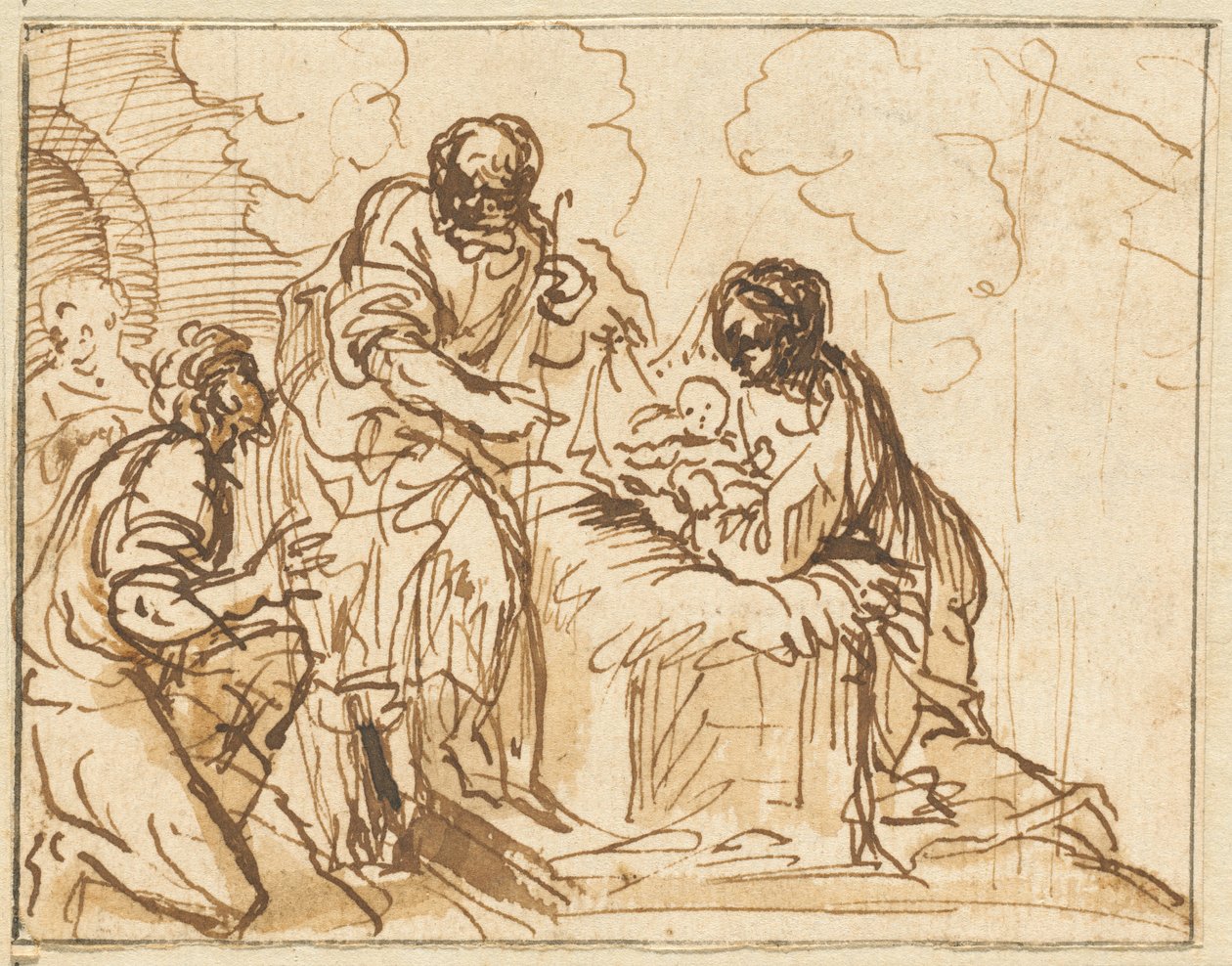 Tillbedjan av herdarna av Agostino Masucci
