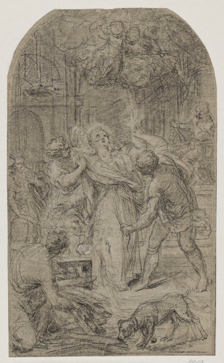 St Lawrences martyrskap av Agostino Masucci