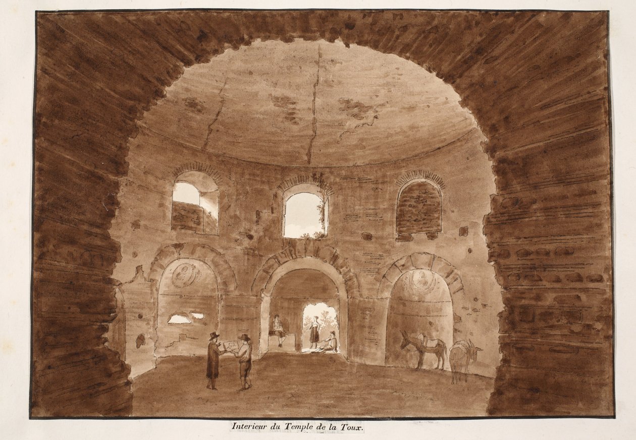 Interiör av hosttemplet, 1833 (etsning med brun tvätt) av Agostino Tofanelli