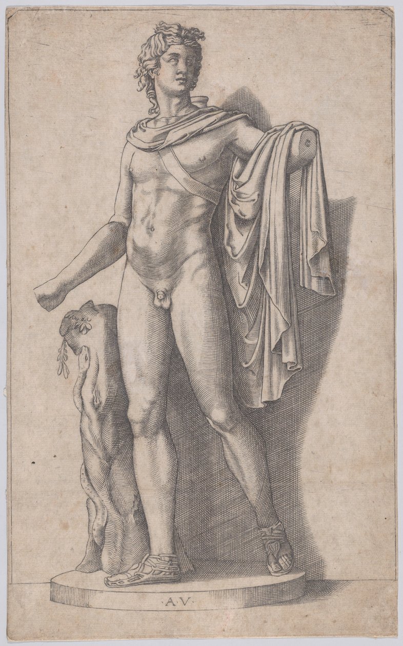 Apollo, ca. 1514-36. av Agostino Veneziano