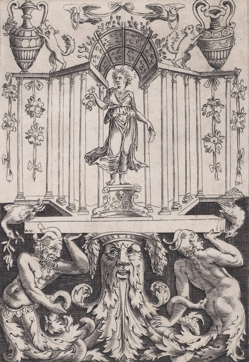 Prydnadspanel, ca. 1514-36. av Agostino Veneziano