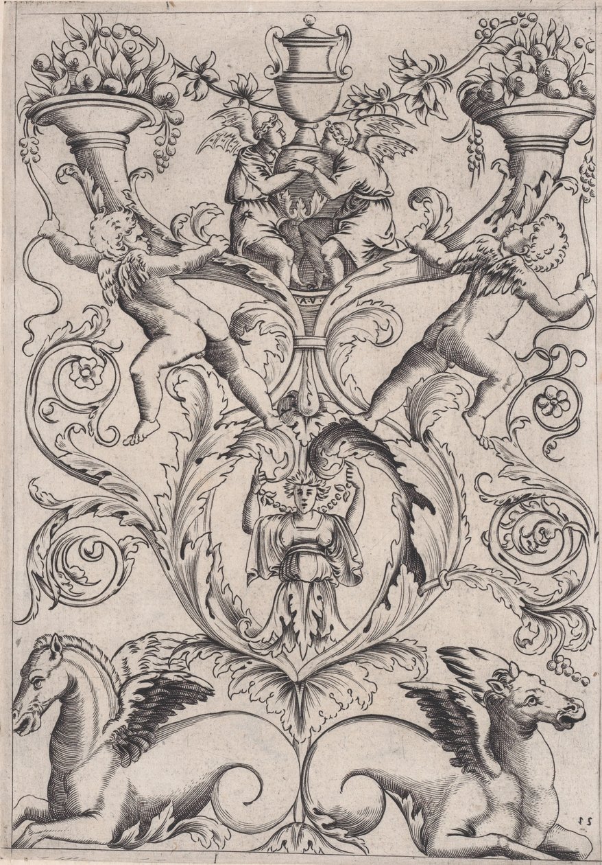 Prydnadspanel, ca. 1514-36. av Agostino Veneziano