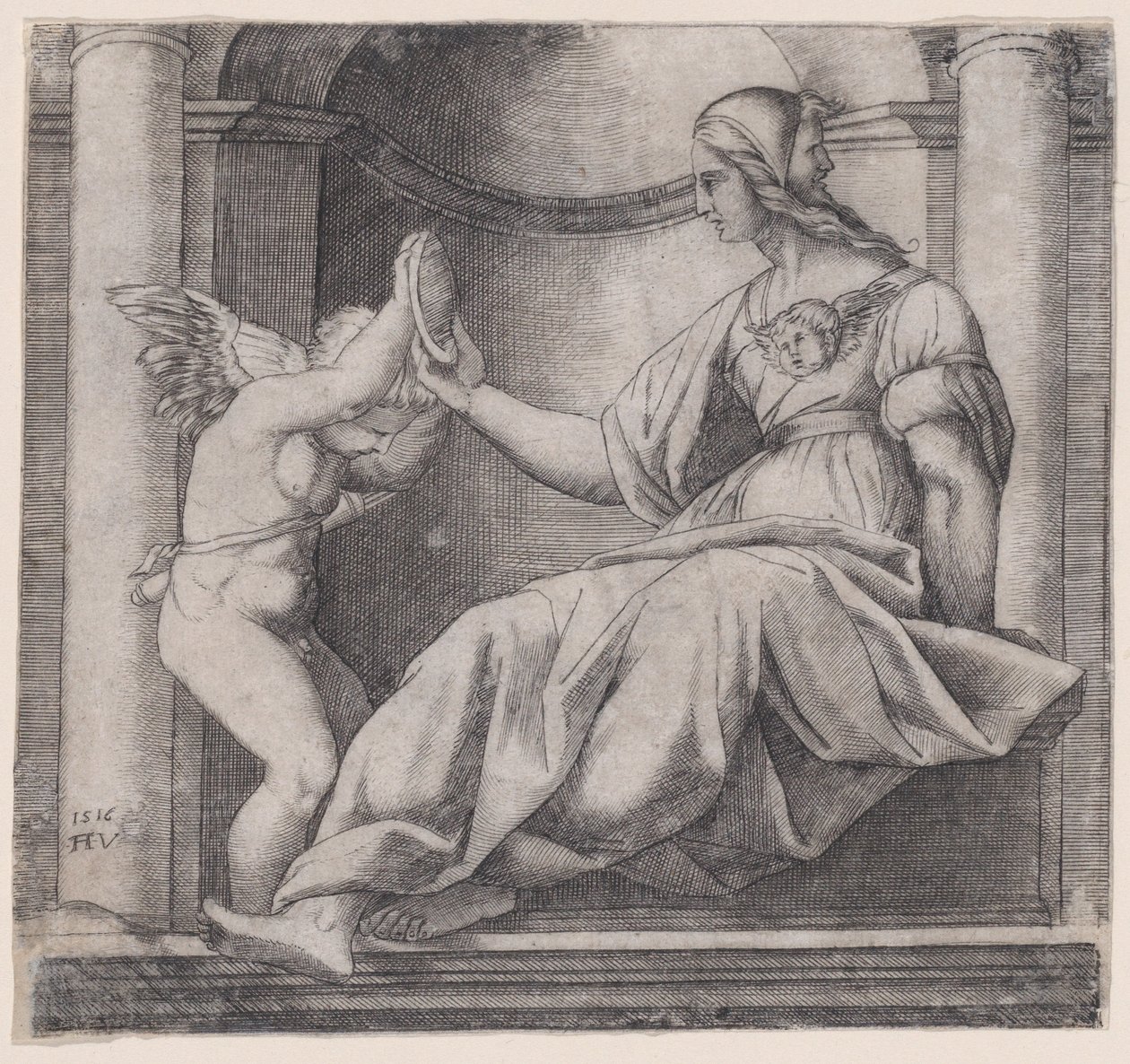 Prudence, daterad 1516. av Agostino Veneziano