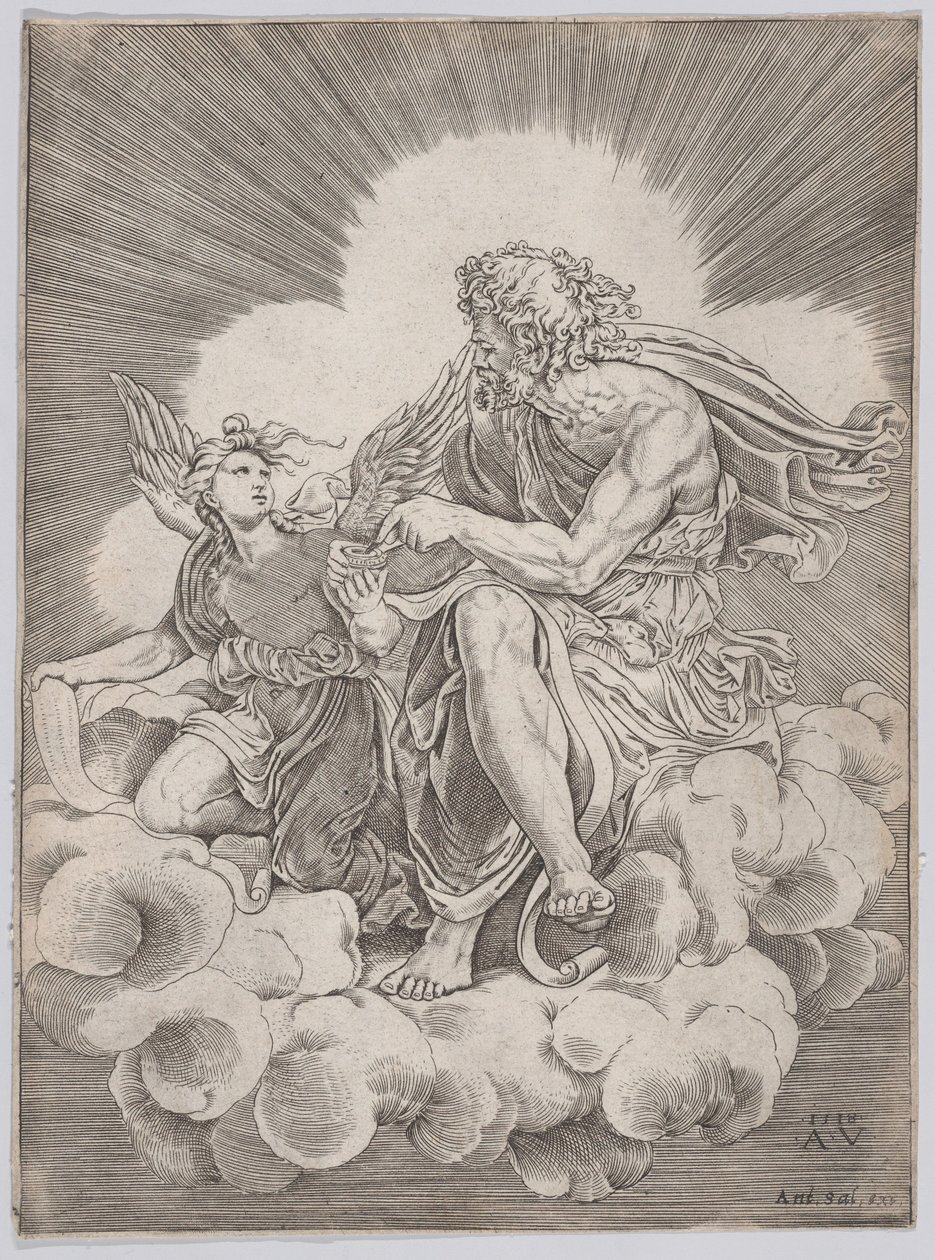 Sankt Matteus, daterad 1518. av Agostino Veneziano