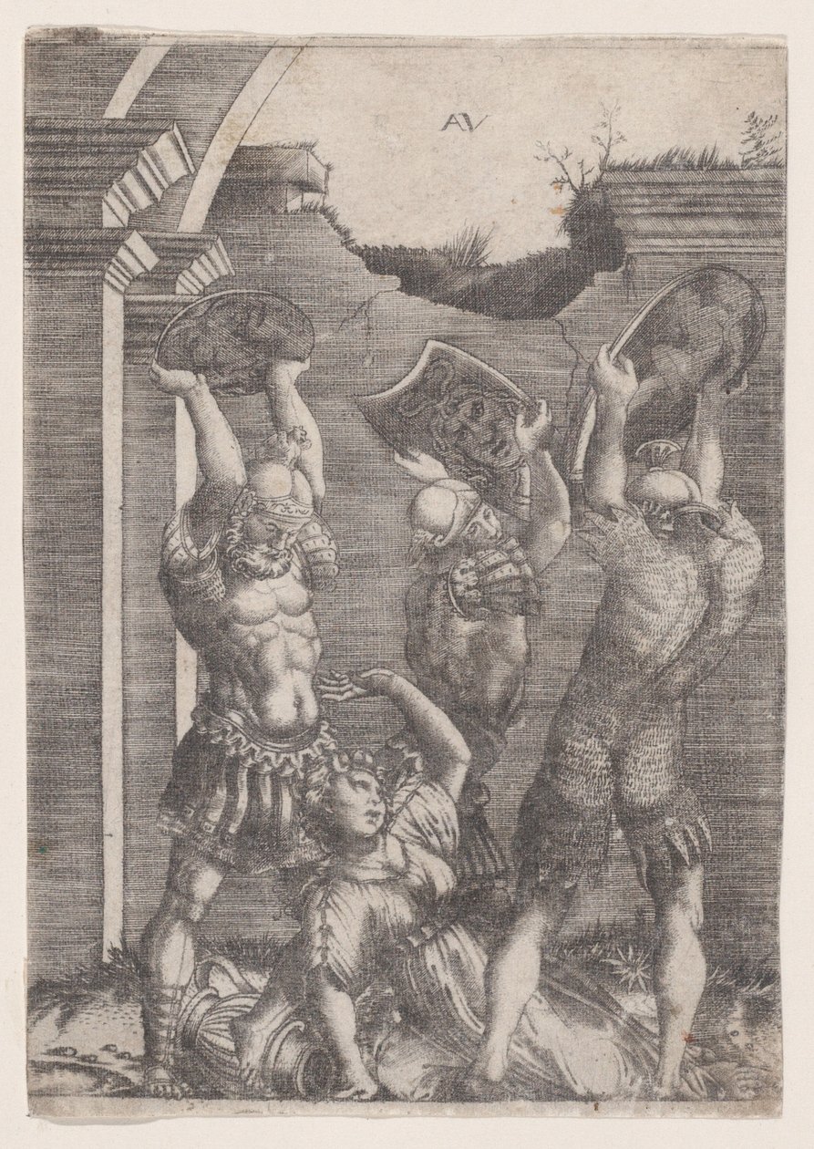 Tarpeia krossad av sabinerna, ca. 1514-3 av Agostino Veneziano