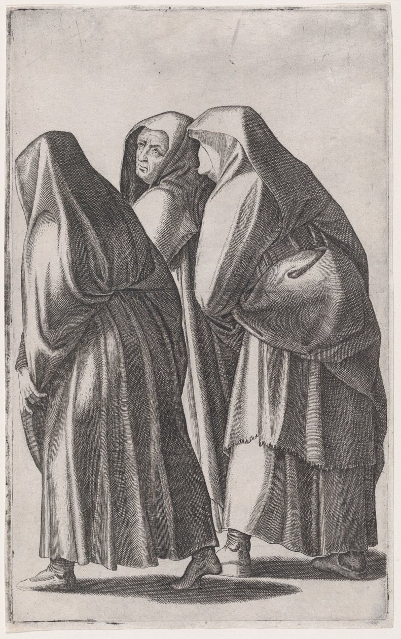 De tre heliga kvinnorna som går till graven, ca. 1514-36. av Agostino Veneziano
