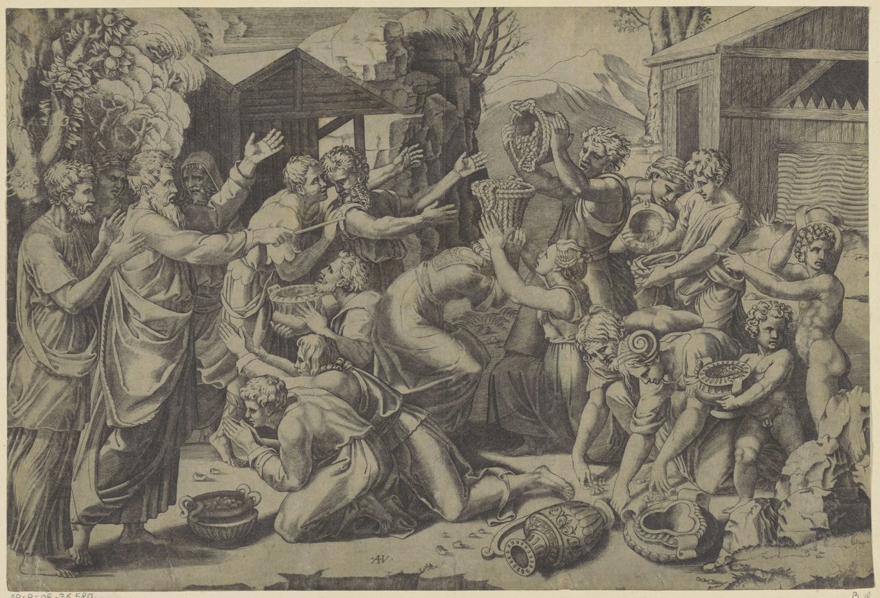 Samla manna av Agostino Veneziano