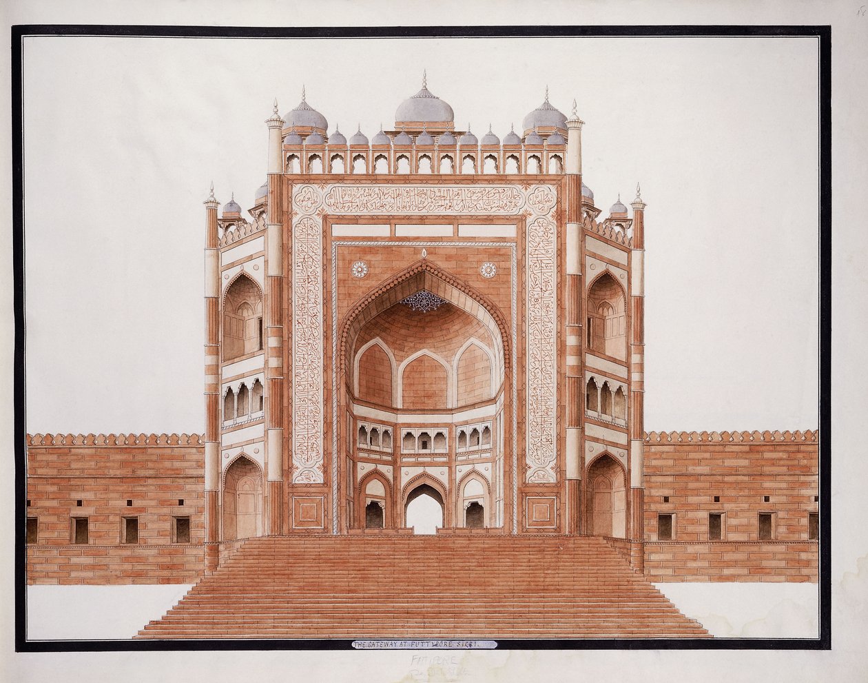Porten vid Futtypore, Sicri, ca. 1815 av Agra School