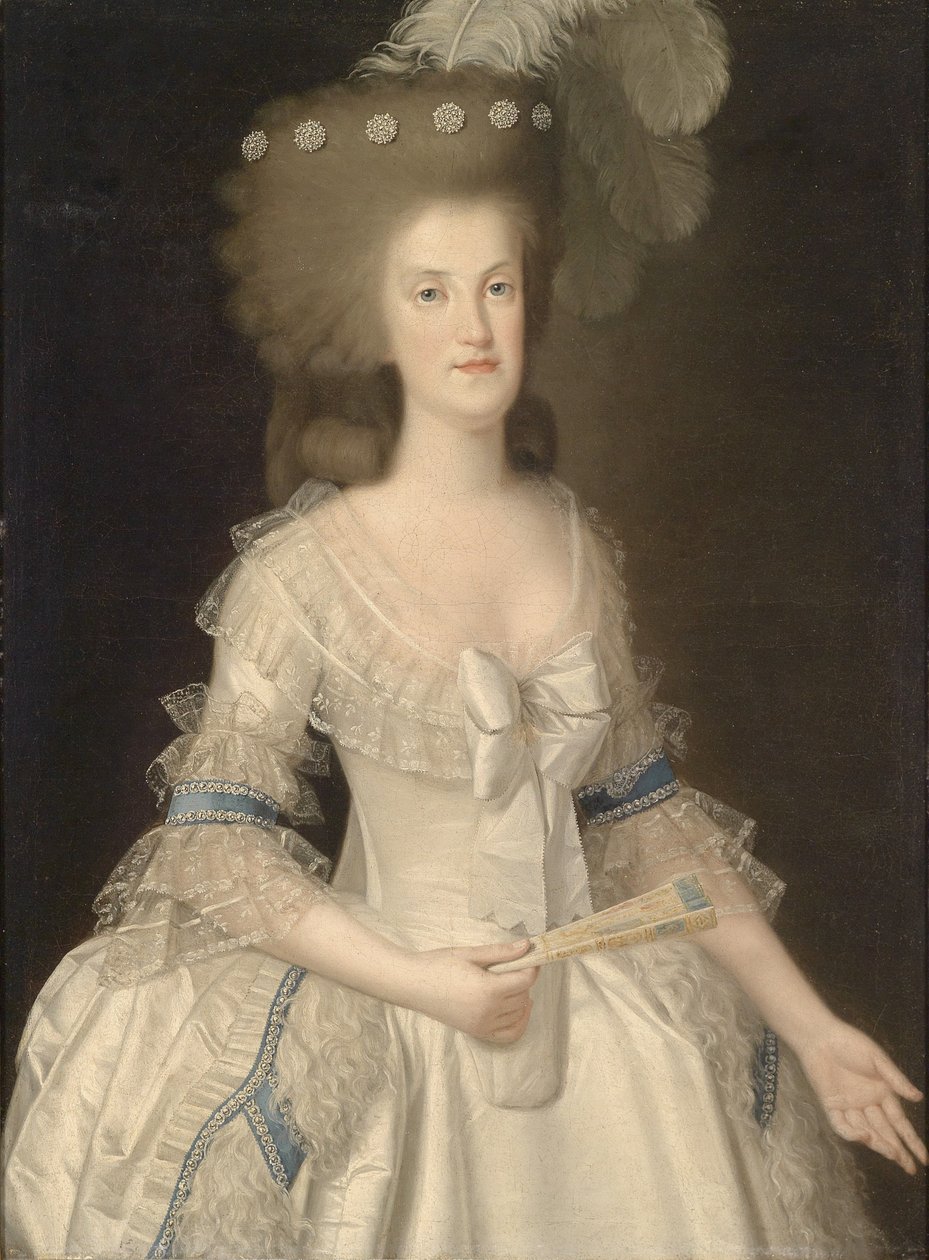 Porträt Königin Maria Carolina von Neapel (1752-1814), geborene Erzherzogin von Österreich av Agustín Esteve