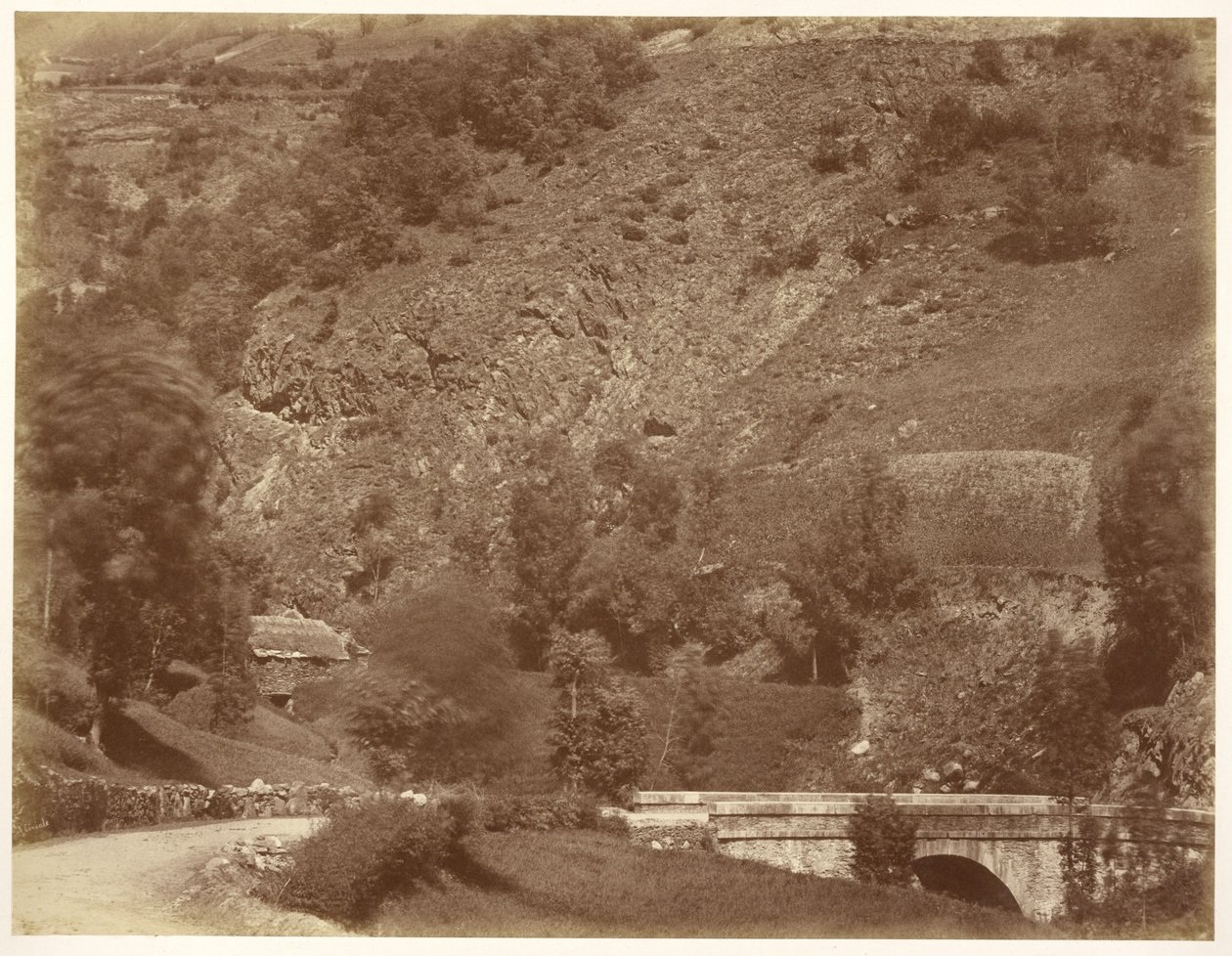 Pont Sur la Route de Bigorre (Coup de Vent) av Aimé Civiale