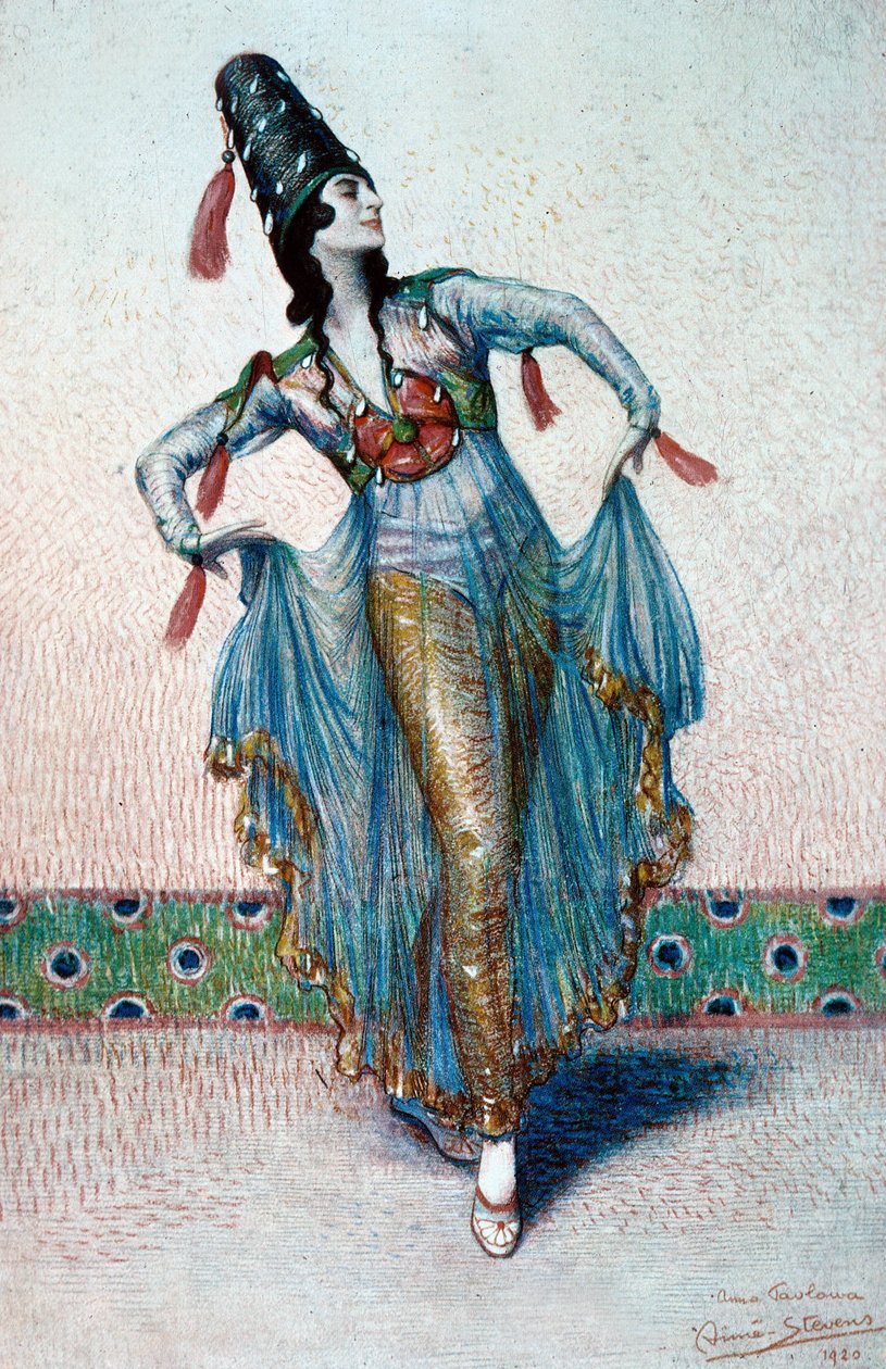 Porträtt av Anna Pavlova Russiandancer av Aimé Stevens