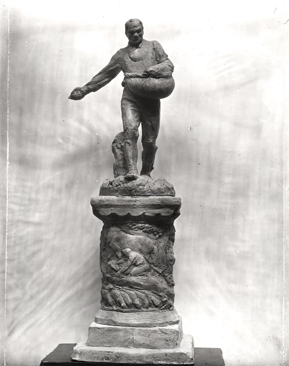 Sågaren, maquette för ett monument tillägnat arbetarna på fälten, 1889-1900 (terrakotta) av Aime Jules Dalou