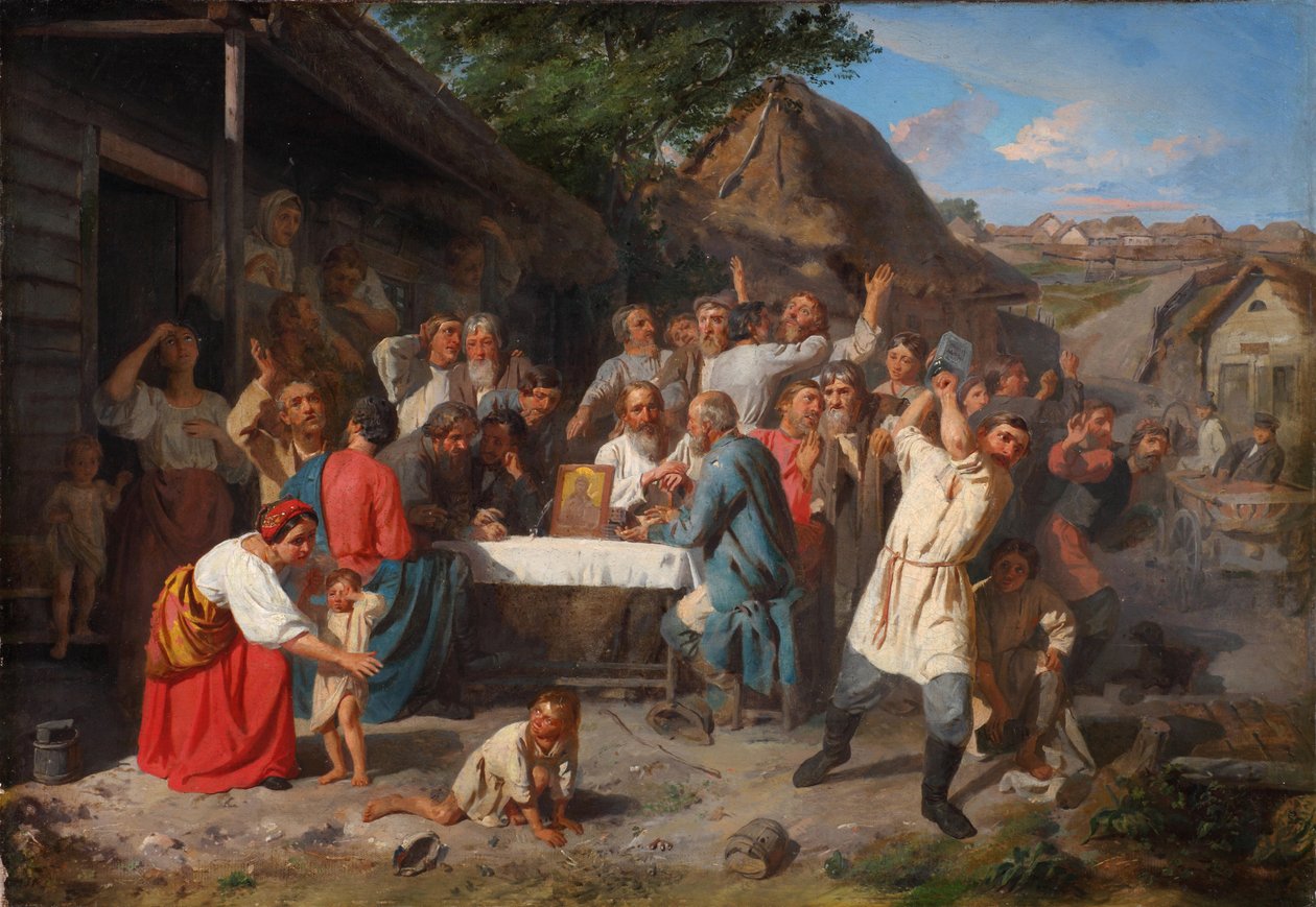 En ed av nykterhet. Temperance Society, 1860 av Akim Yegorovich Karneev