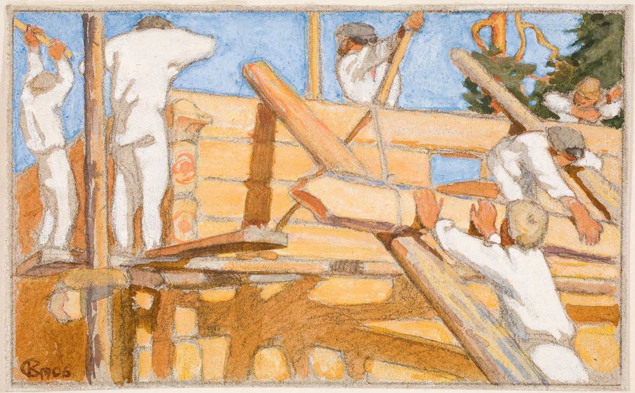 Ett hus av kraftiga stockar av Akseli Gallen-Kallela