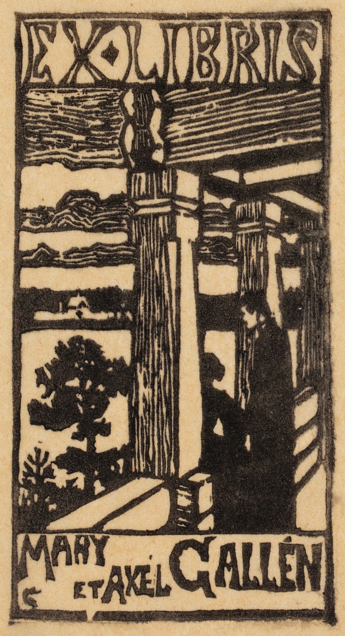 Mary och Axel Galléns exlibris av Akseli Gallen-Kallela