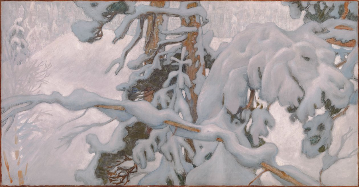 Vinter, studie till freskerna i Jusélius-mausoleet av Akseli Gallen-Kallela