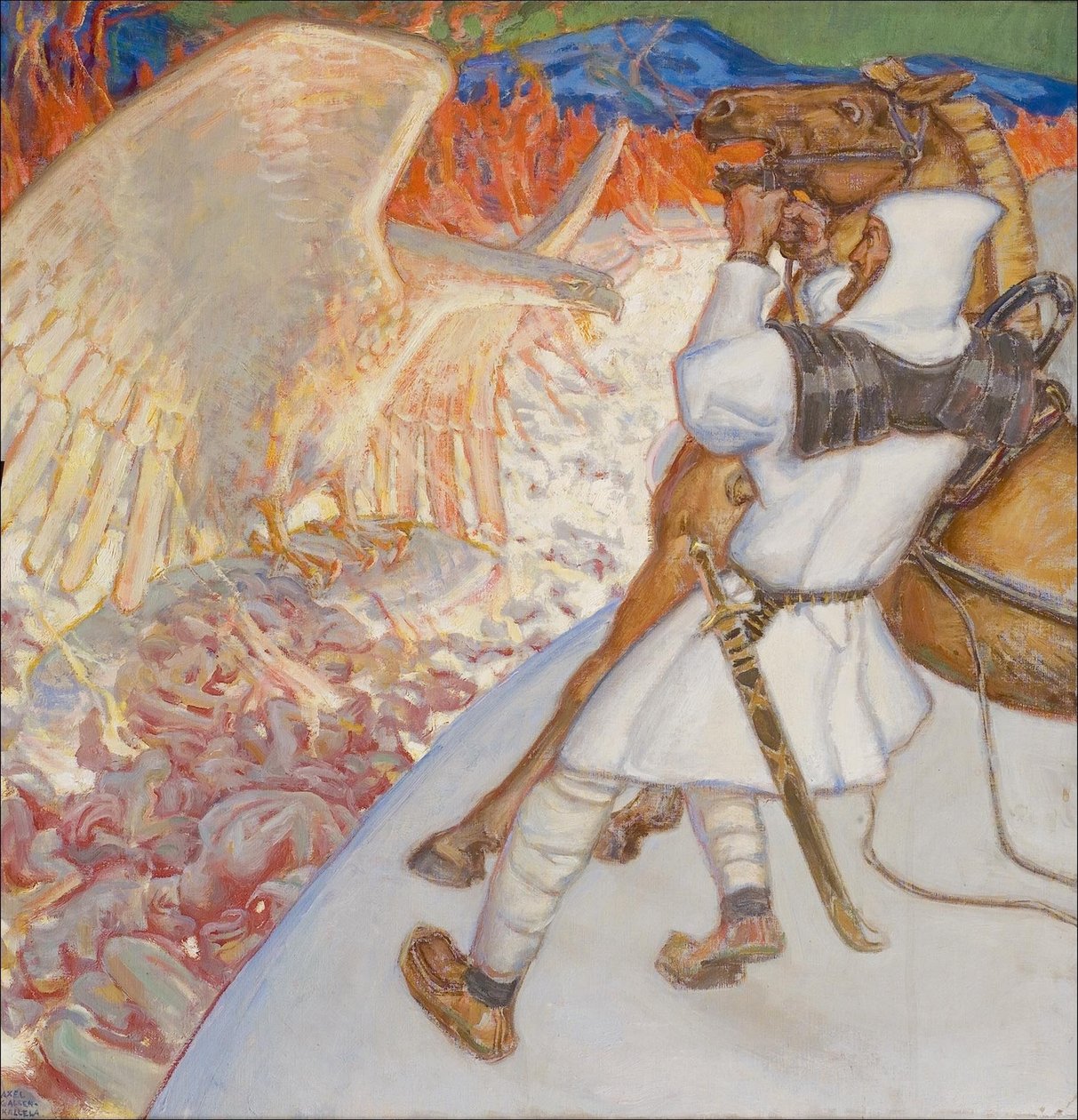 Lemminkäinen vid floden Tuonela, 1920 av Akseli Gallen Kallela