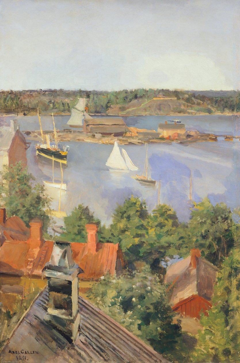 Norra hamnen, Helsingfors av Akseli Gallen-Kallela, Finland 1800-talet av Akseli Valdemar Gallen Kallela