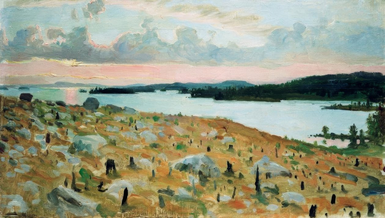 Avskogad skog vid Kallavesis strand av Akseli Valdemar Gallen Kallela