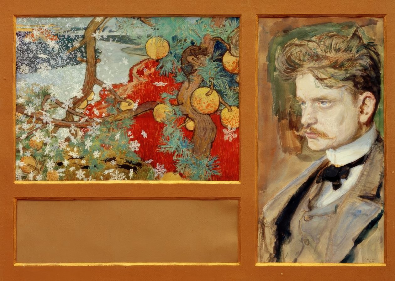 En Saga - Fantastiskt landskap med porträtt av Jean Sibelius av Akseli Valdemar Gallen Kallela