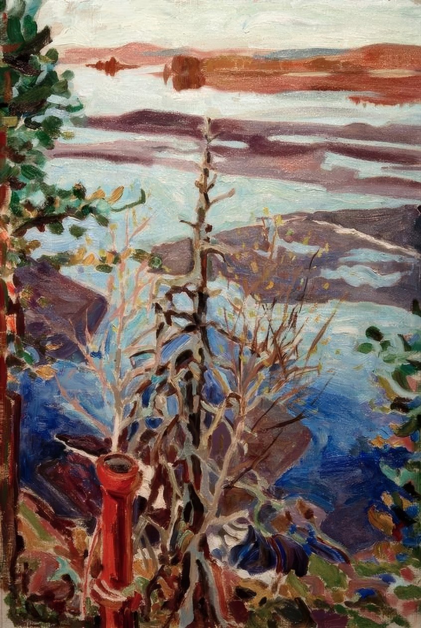 Våris, utsikt från taket i Kalela av Akseli Valdemar Gallen Kallela