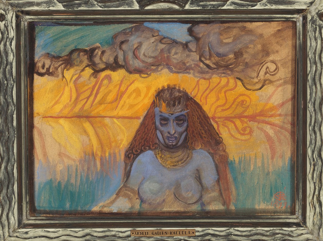 La femme babylonienne - Den babyloniska kvinnan - Akseli Gallen-Kallela (1865-1931). Gouache på kartong av Akseli Valdemar Gallen Kallela
