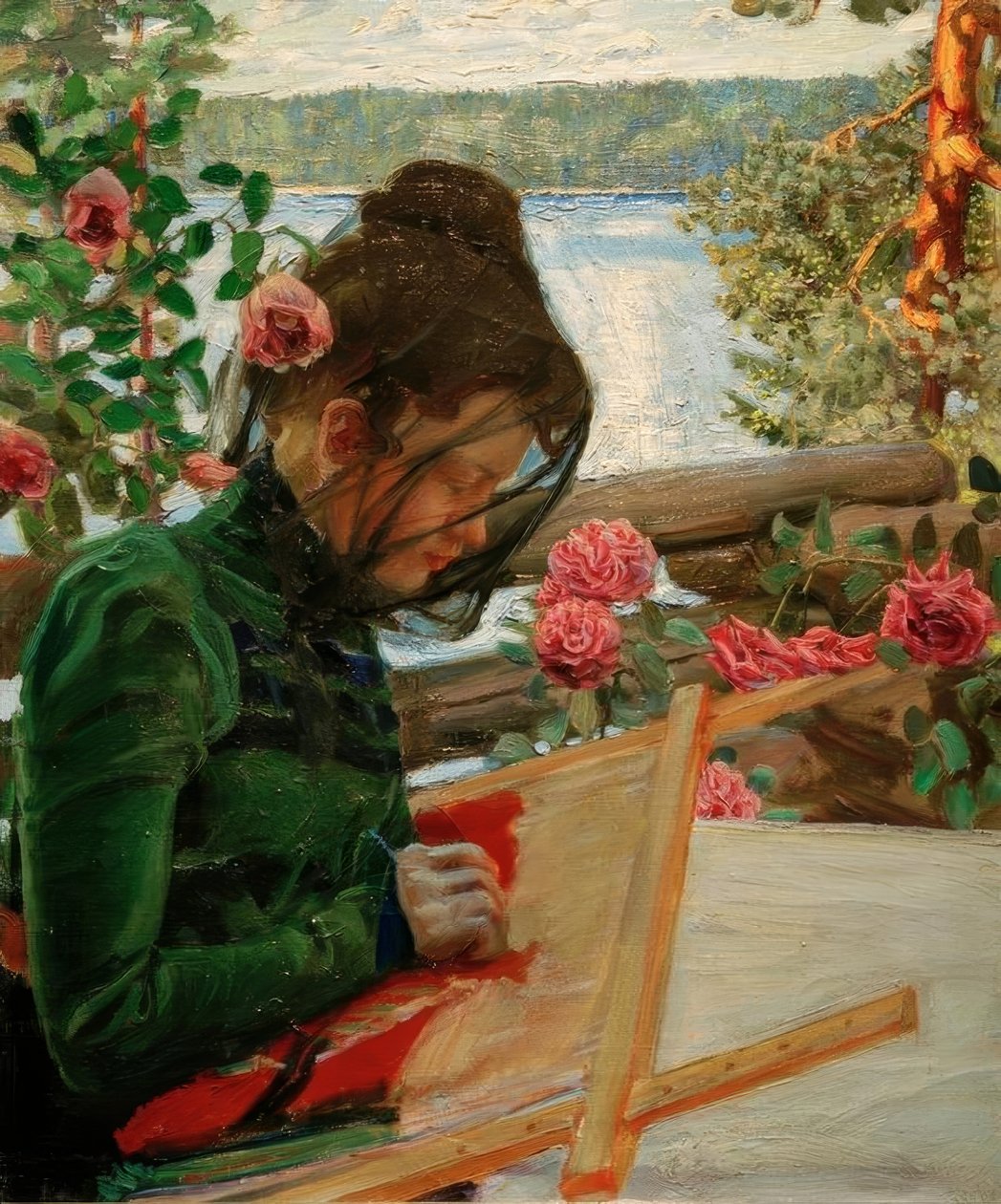 Marie, broderi i Kalela av Akseli Valdemar Gallen Kallela