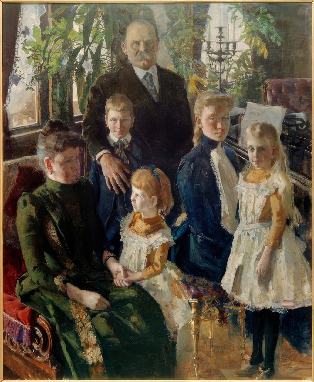 Porträtt av industrimannen Antti Ahlströms familj av Akseli Valdemar Gallen Kallela