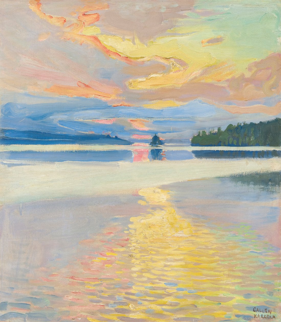 Solnedgång över sjön Ruovesi, ca. 1915 (olja på duk) av Akseli Valdemar Gallen Kallela