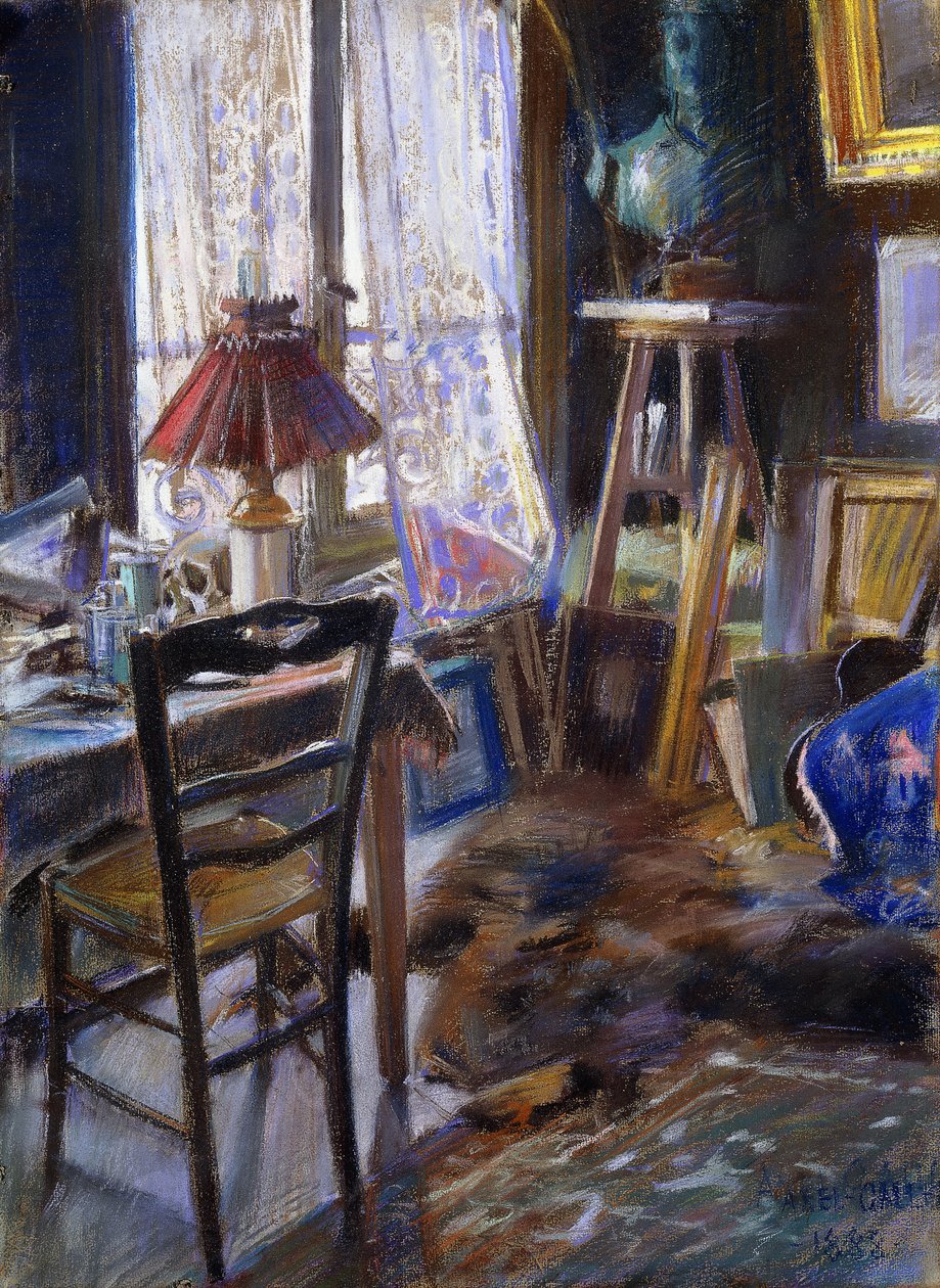 The Studio of Comte Deheaulme de Vallombreuse, 36 Rue Jouffroy, Paris av Akseli Valdemar Gallen Kallela