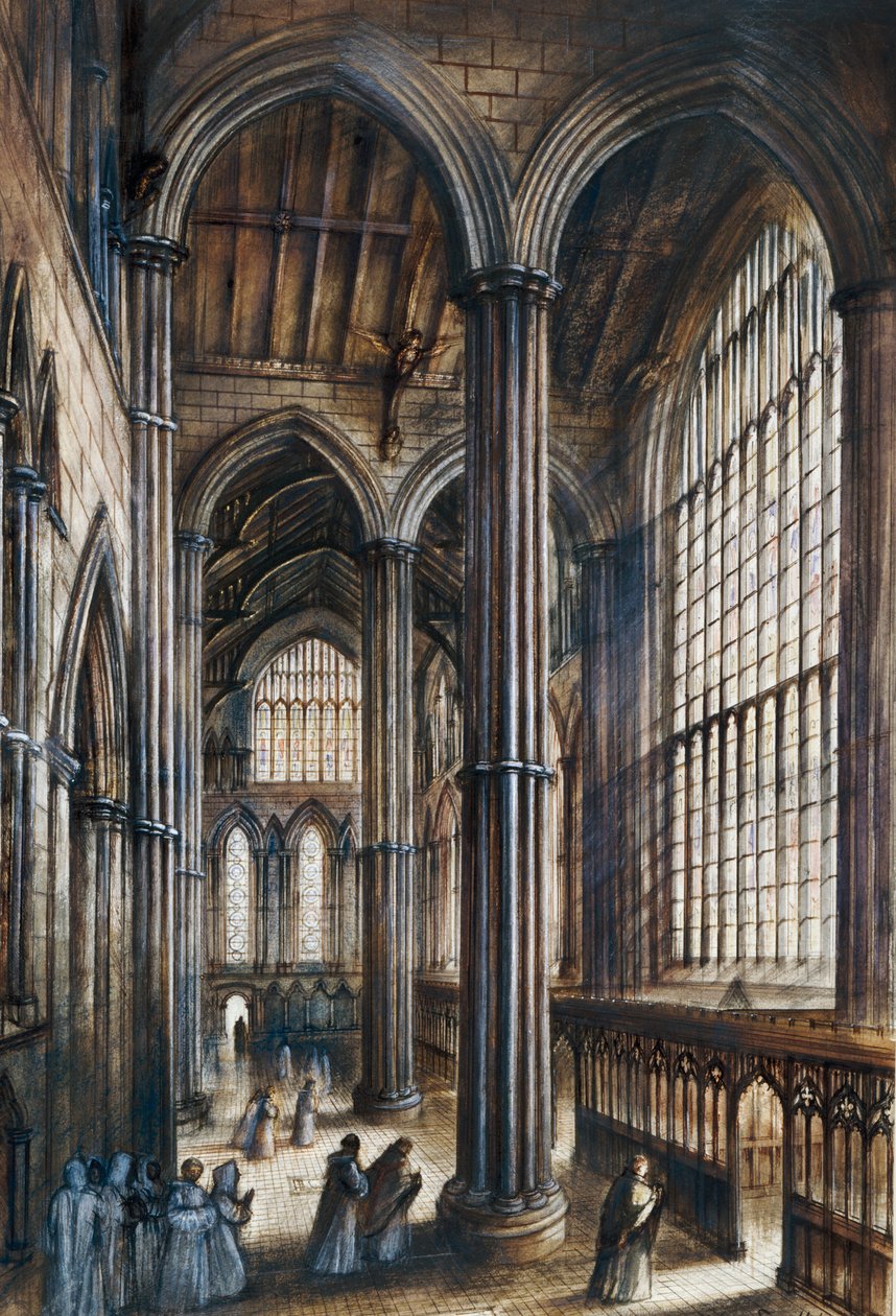 Fountains Abbey, c1100-talet, c1960-talet av Alan Ernest Sorrell