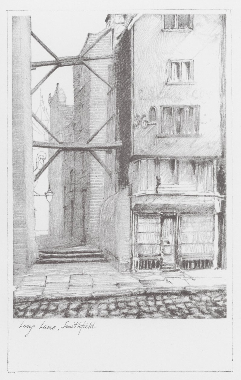 London Lanes: Long Lane, Smithfield (litografi) av Alan Stapleton