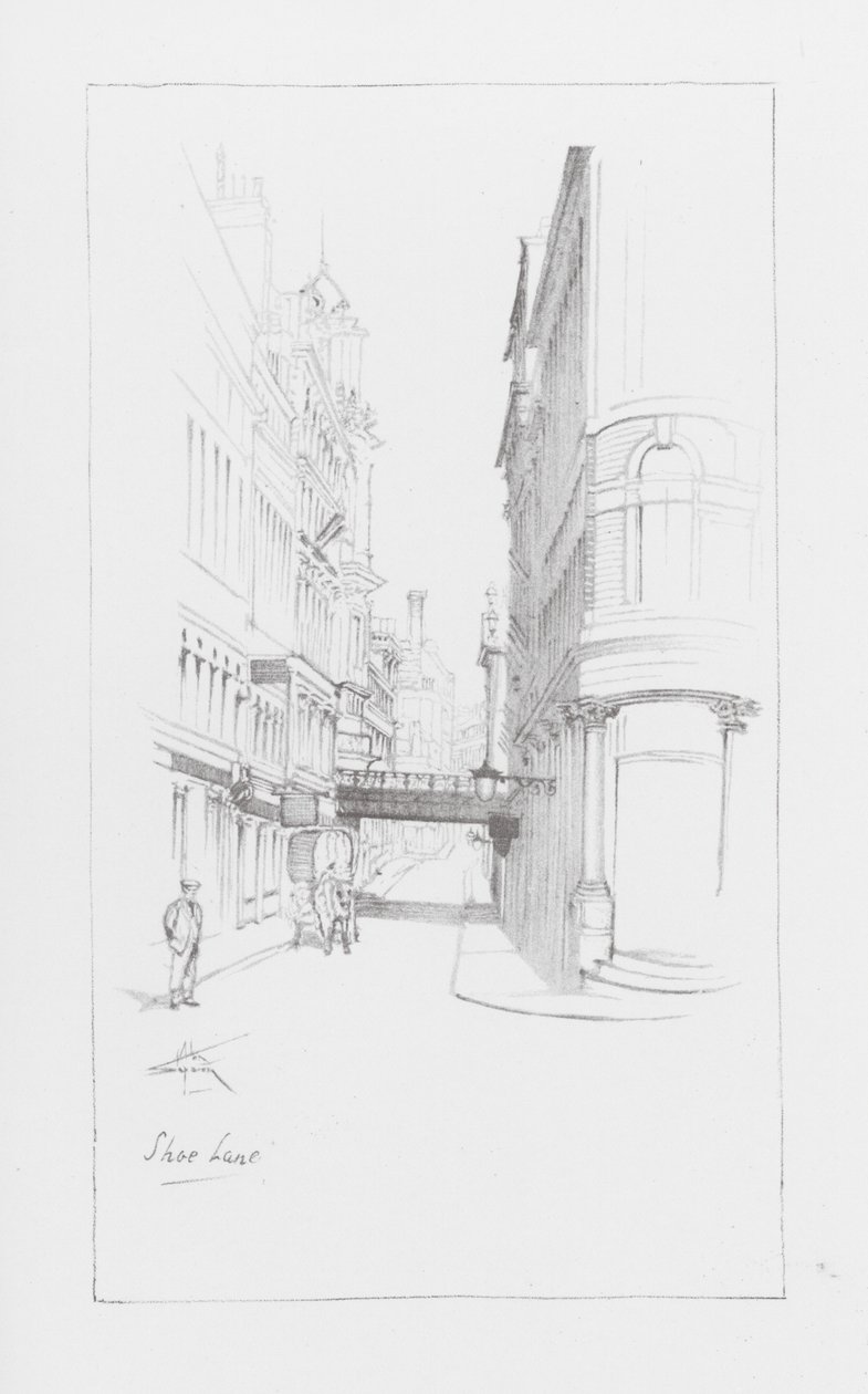 London Lanes: Shoe Lane (litografi) av Alan Stapleton