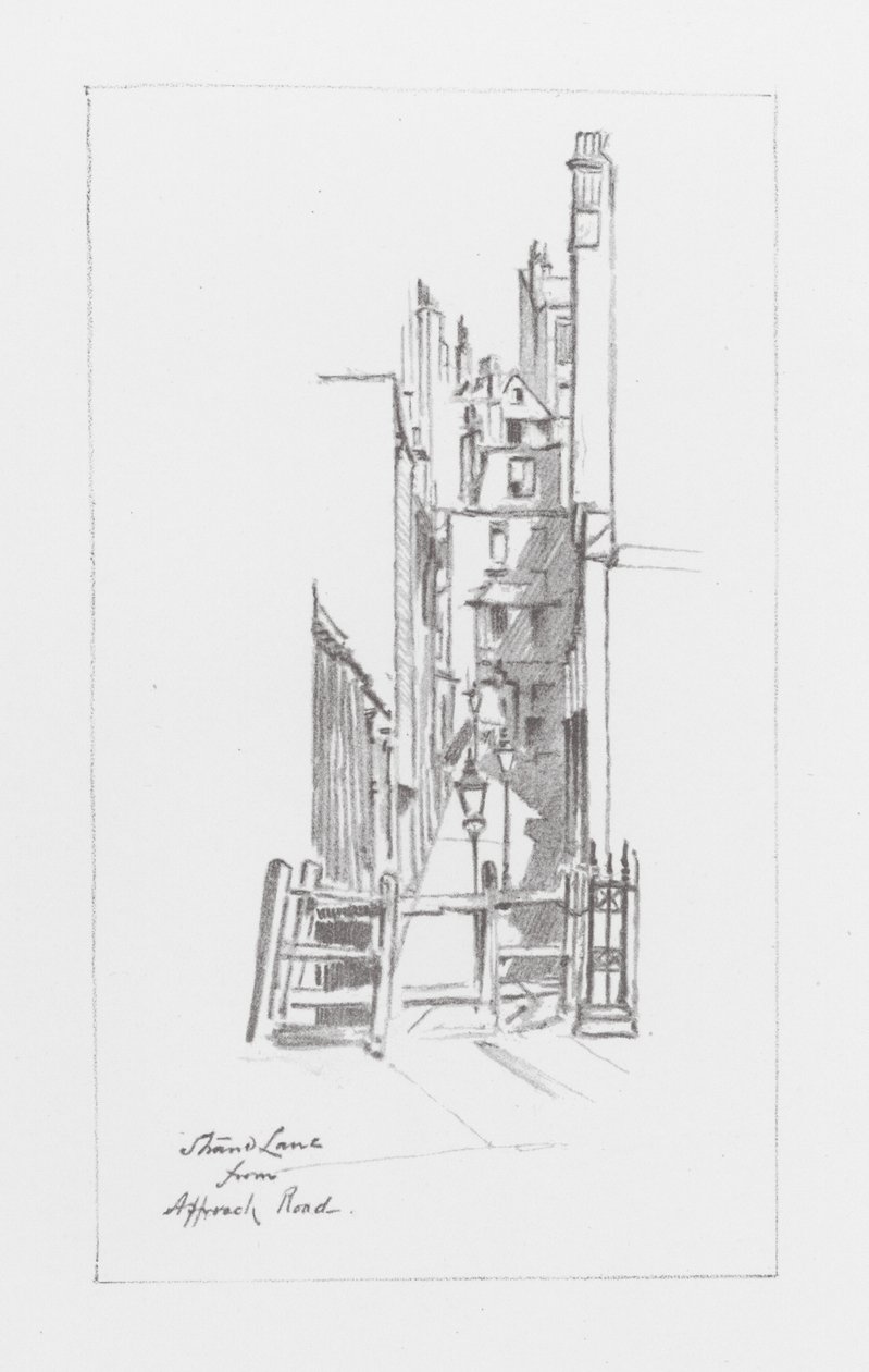 Londons gator: Strand Lane (litografi) av Alan Stapleton