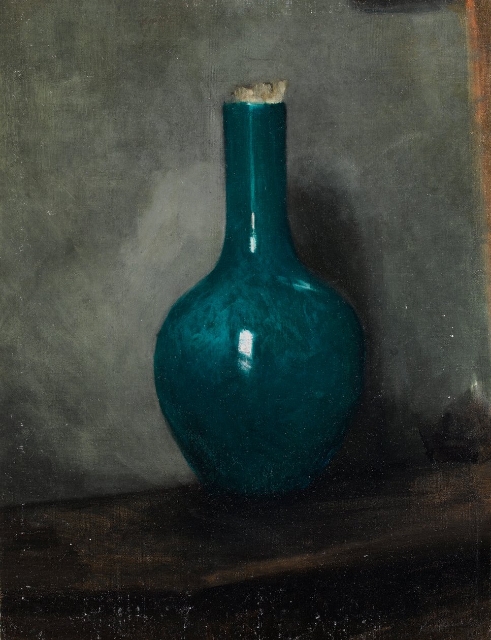 Blå vas på grå bakgrund, c.1885 av Albert de Belleroche