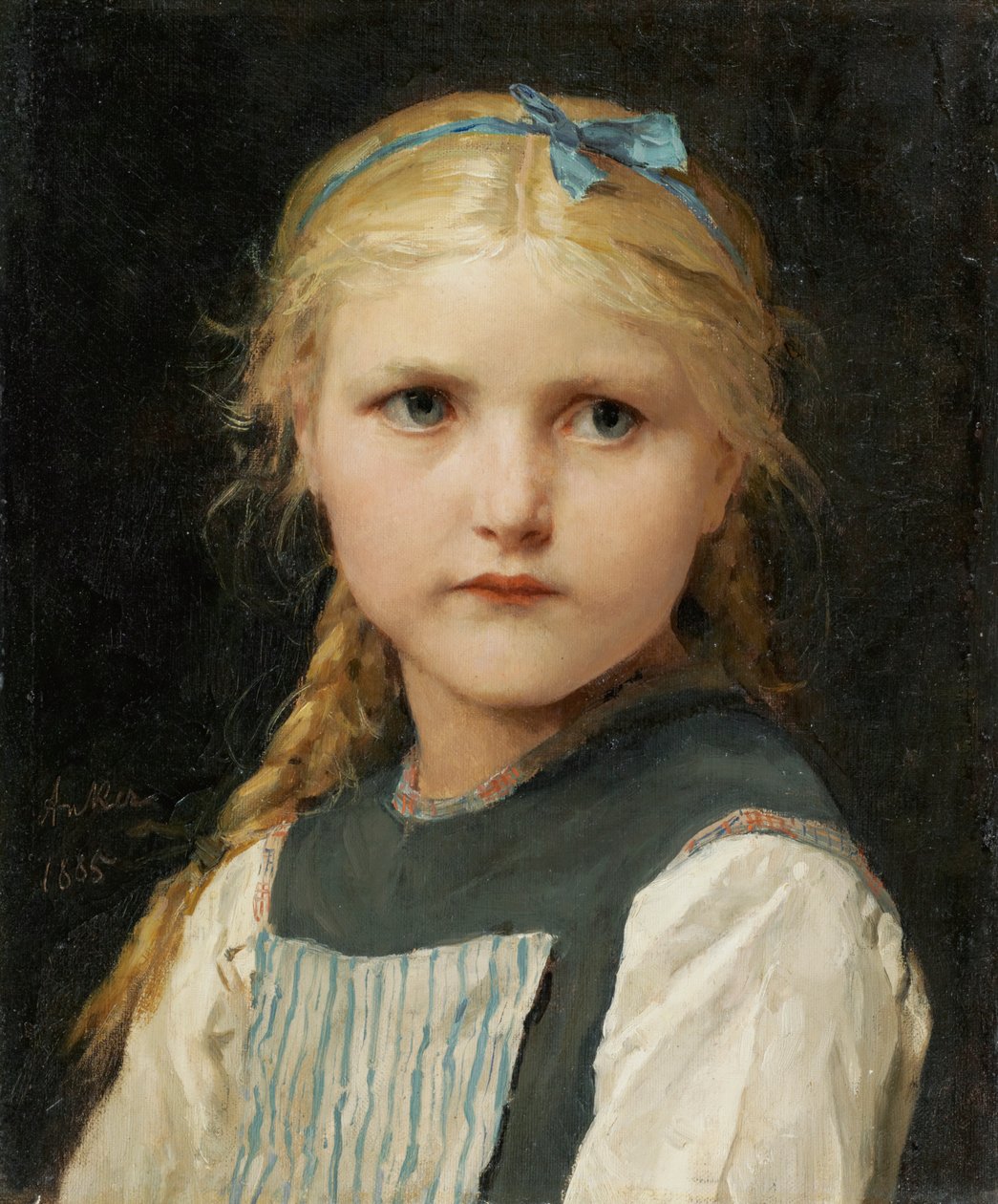 Porträtt av en flicka av Albert Anker
