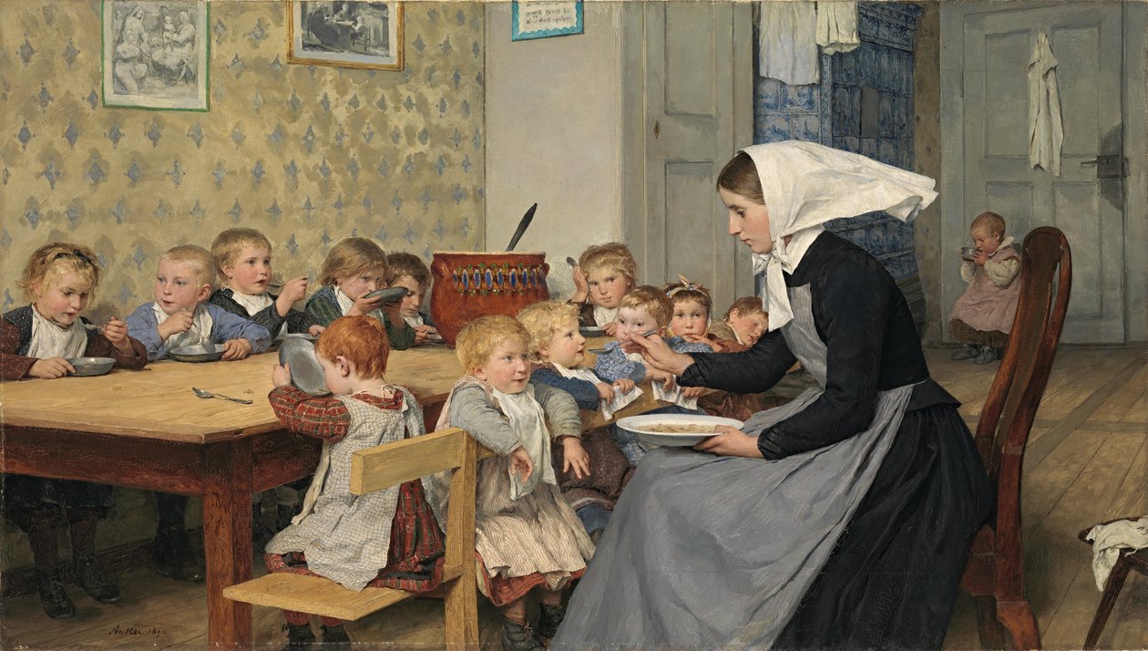The Crèche I av Albert Anker