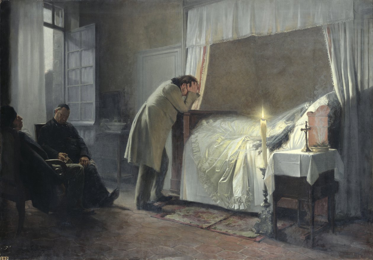 Madame Bovarys dödsbädd, före 1889 av Albert Auguste Fourie