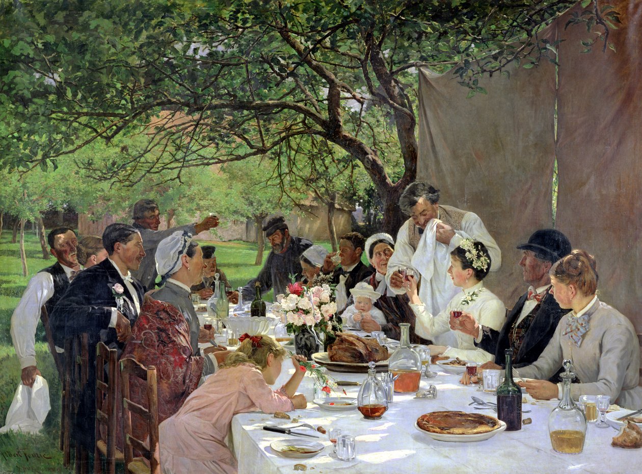 Bröllopsmåltiden i Yport, 1886 av Albert Auguste Fourie